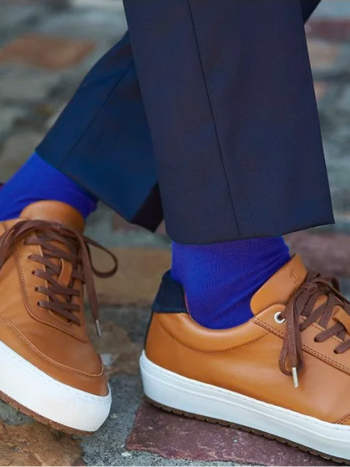 Chaussettes coton doux bleu électrique