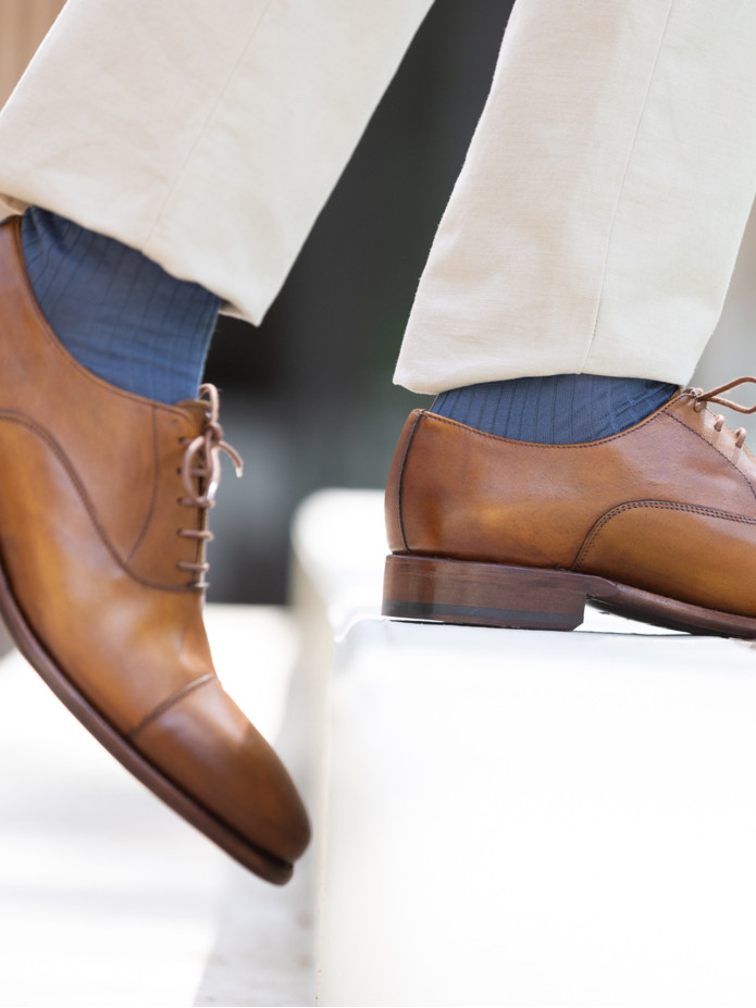 Chaussettes fil d'Écosse bleu foncé