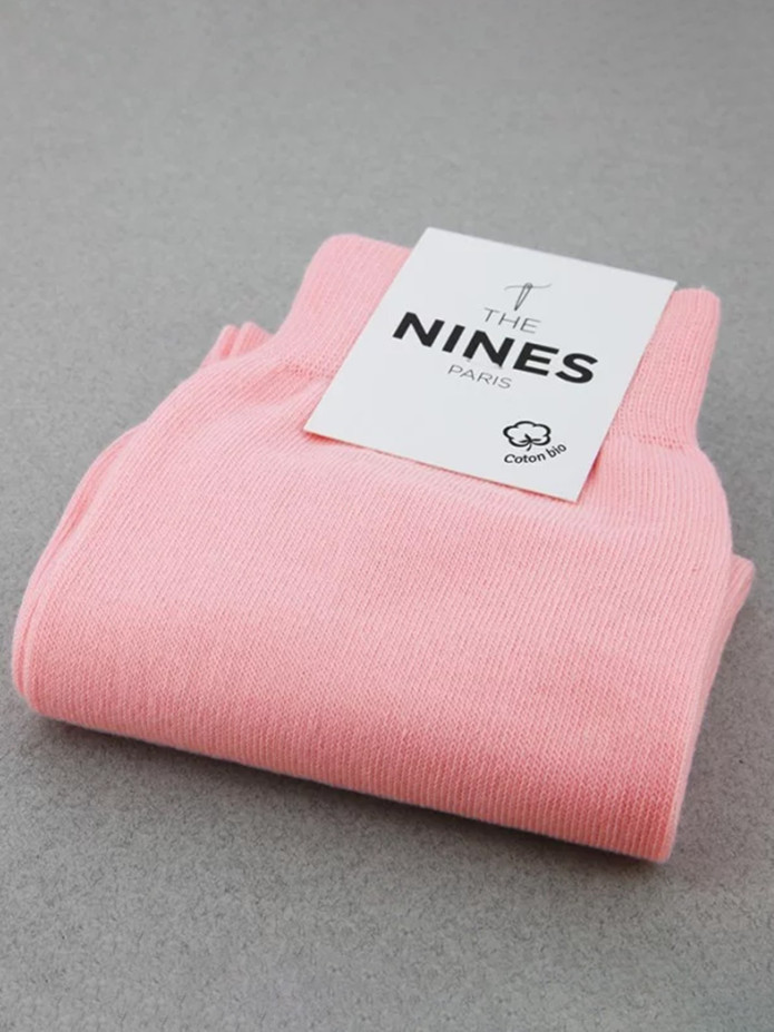 Chaussettes coton bio rose