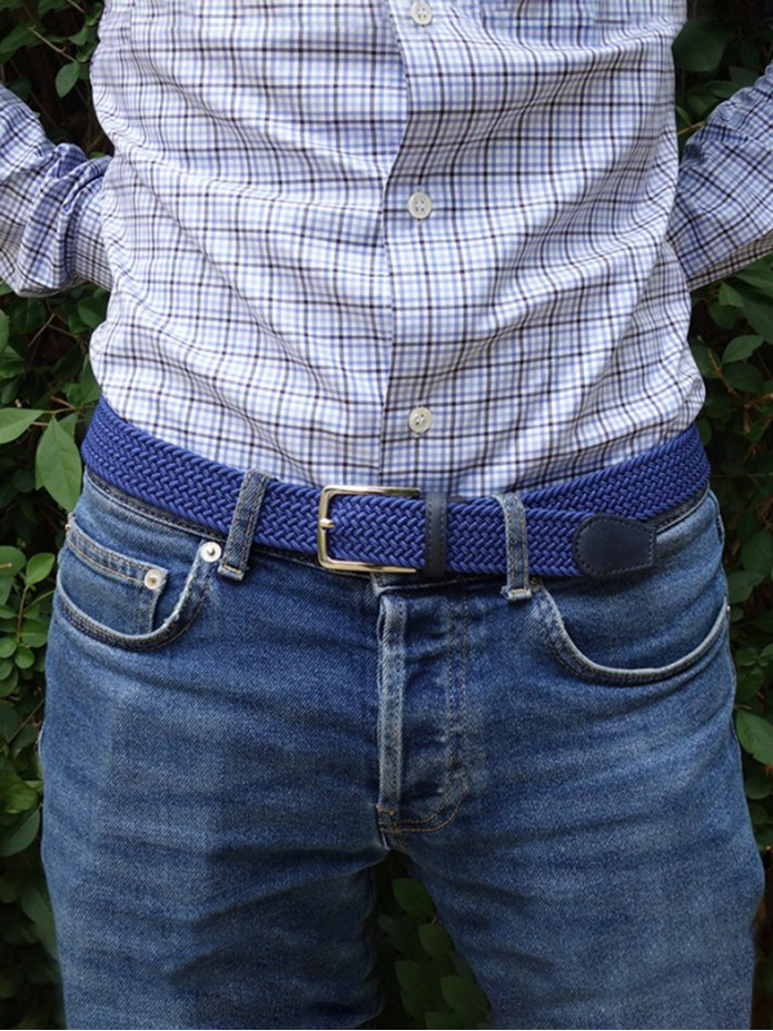 CEINTURE TRESSÉE ÉLASTIQUE III BLEU ELECTRIQUE