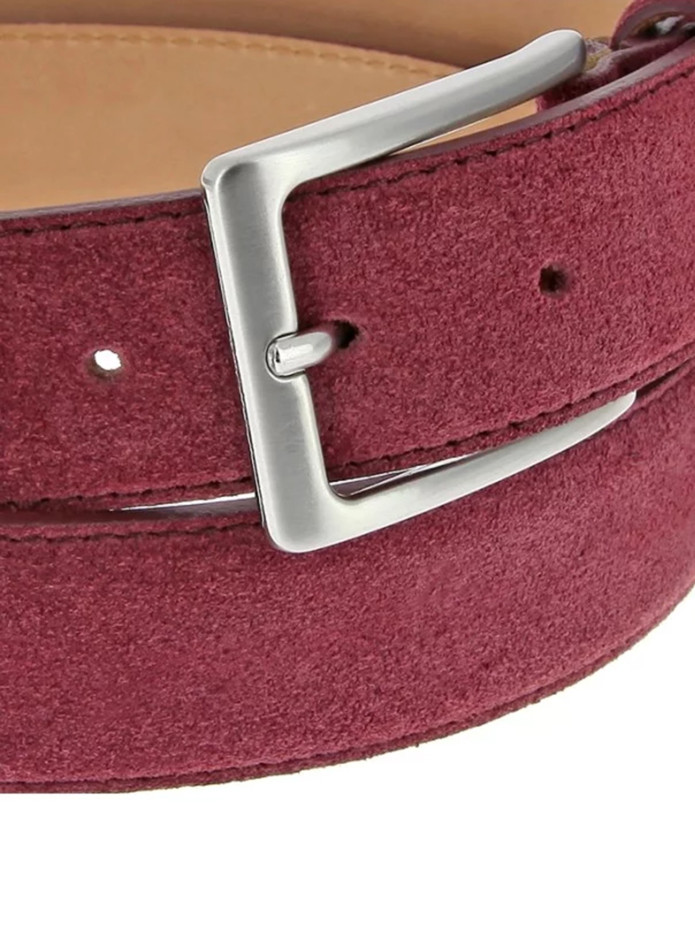 Ceinture bordeaux en cuir suédé - Lino