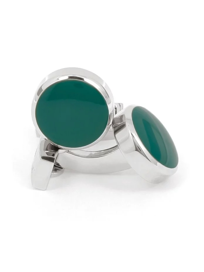 Boutons de manchette ronds vert thym - Montreux II