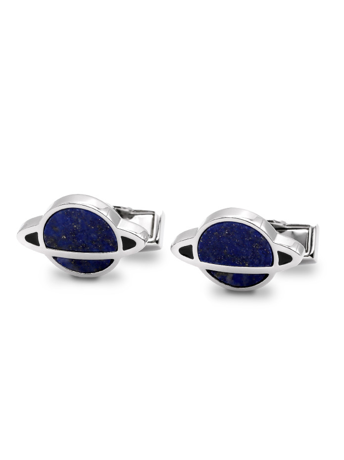 Boutons de manchette Saturne lapis-lazuli