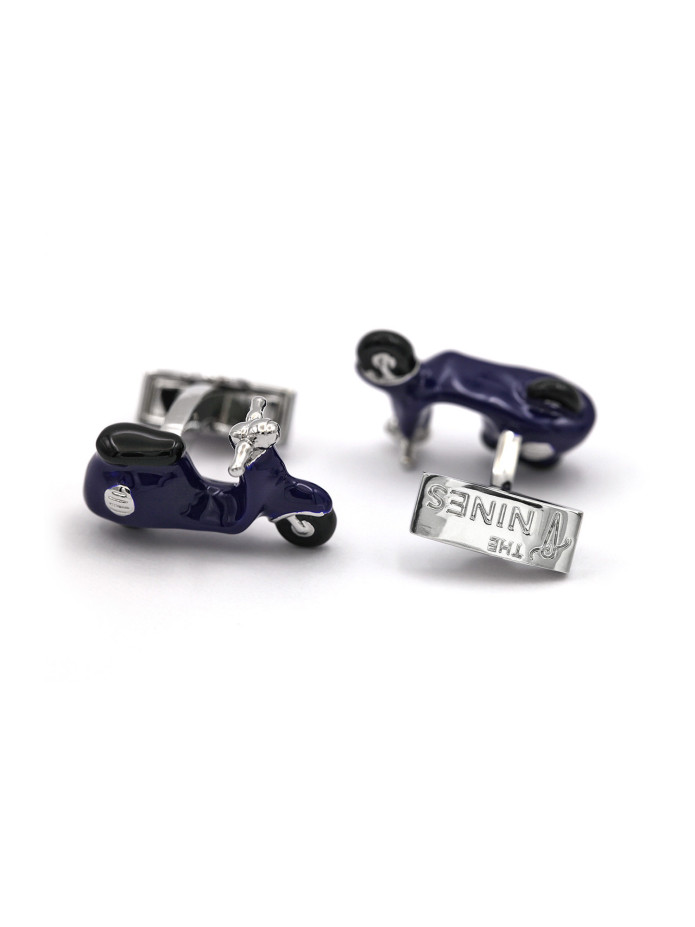 bouton de manchette scooter bleu 