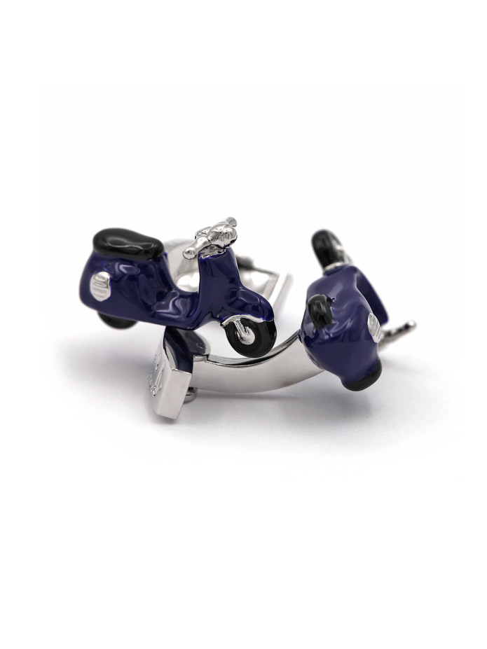 bouton de manchette scooter bleu 