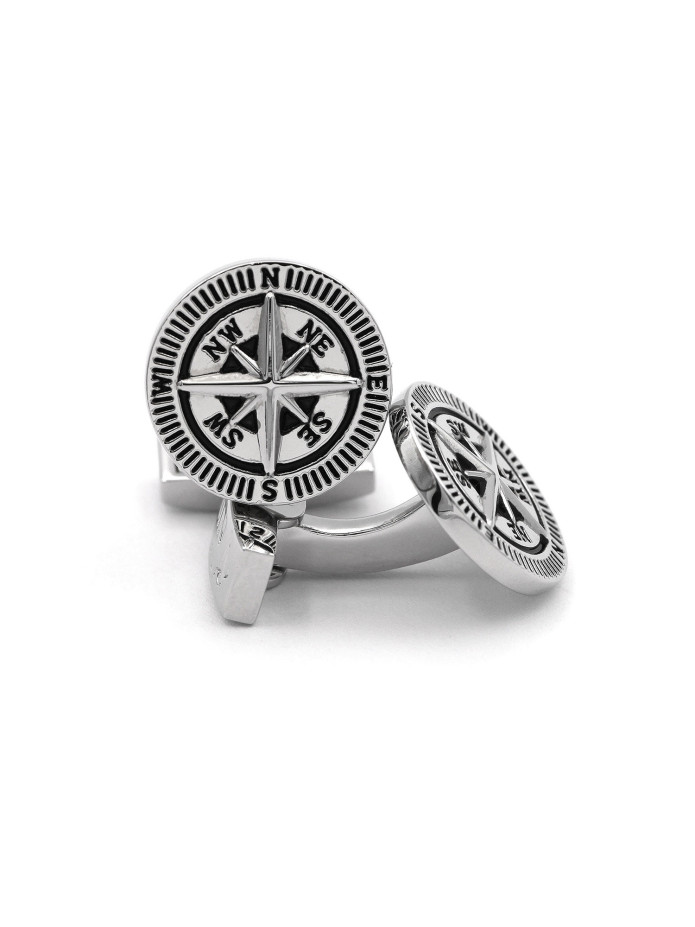 Bouton de manchette rose des vents