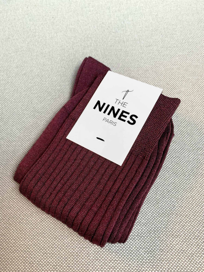 chaussettes fil d'Écosse bordeaux effet chiné