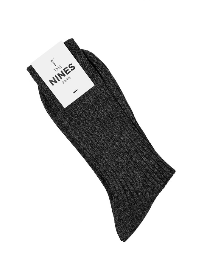 Chaussette fil d'Écosse gris chiné