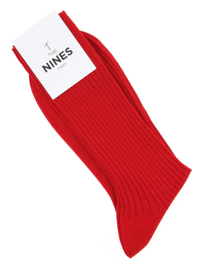 Chaussettes fil d'Écosse rouge passion