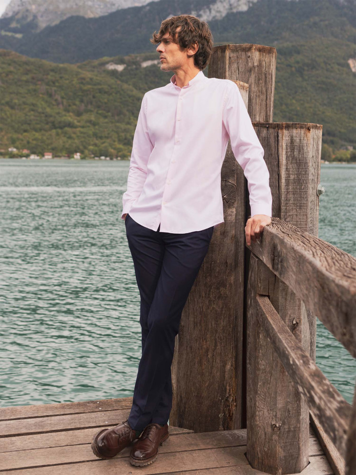 Tekniska byxor marinblå - Polyester och ull
