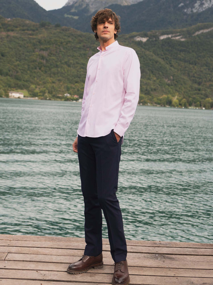 Tekniska byxor marinblå - Polyester och ull