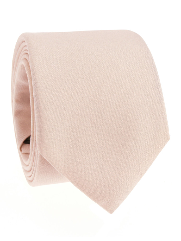 Cravate rose nude en soie Amalfi