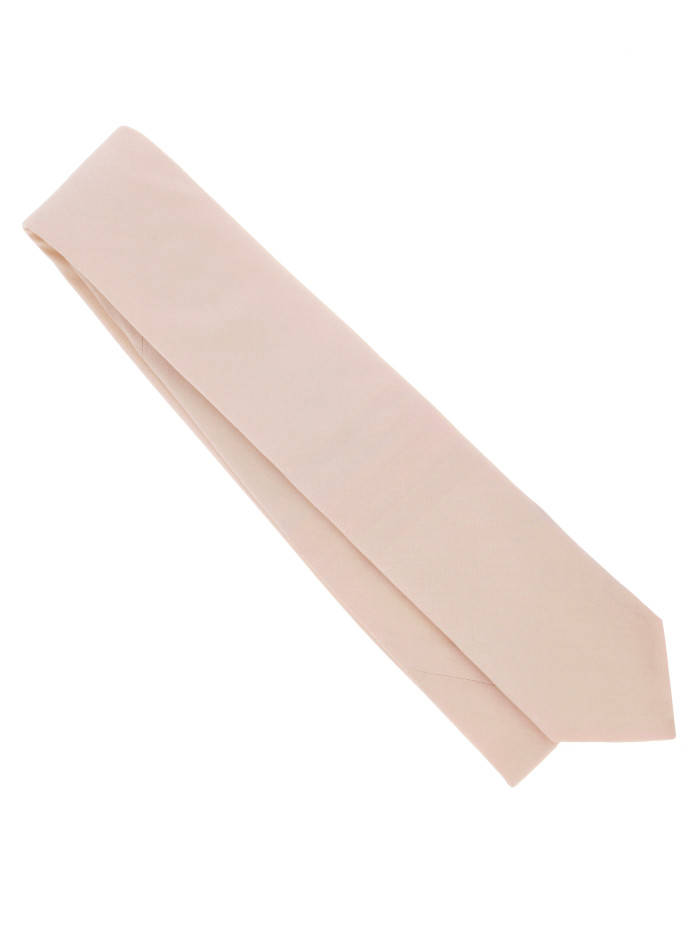 Cravate rose nude en soie Amalfi