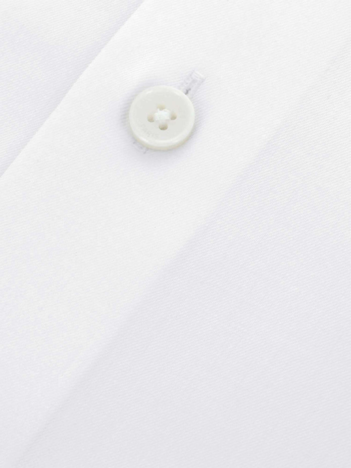 Chemise mousquetaire col italien twill blanc