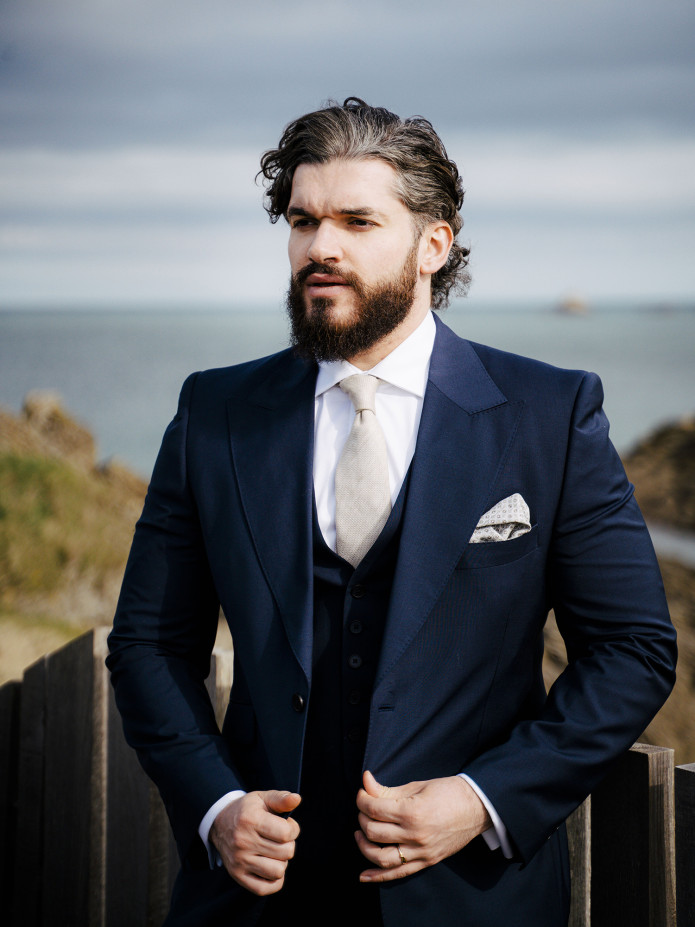 Chemise Prestige Alex Cormac mousquetaire grand col italien twill blanc