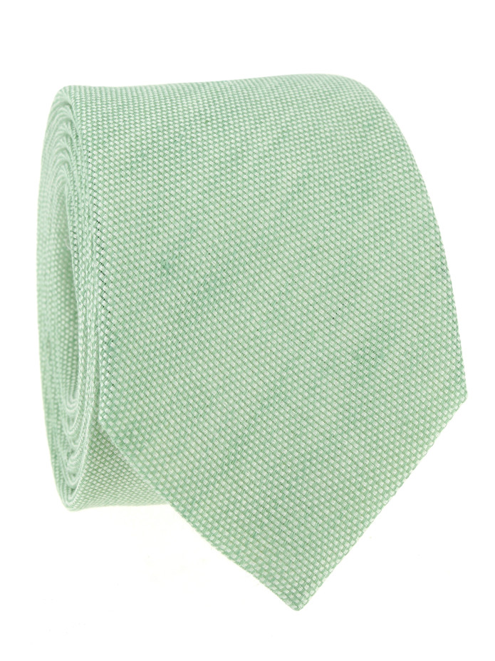 Cravate en lin et coton vert Verone