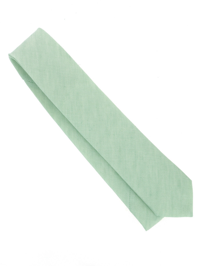 Cravate en lin et coton vert Verone