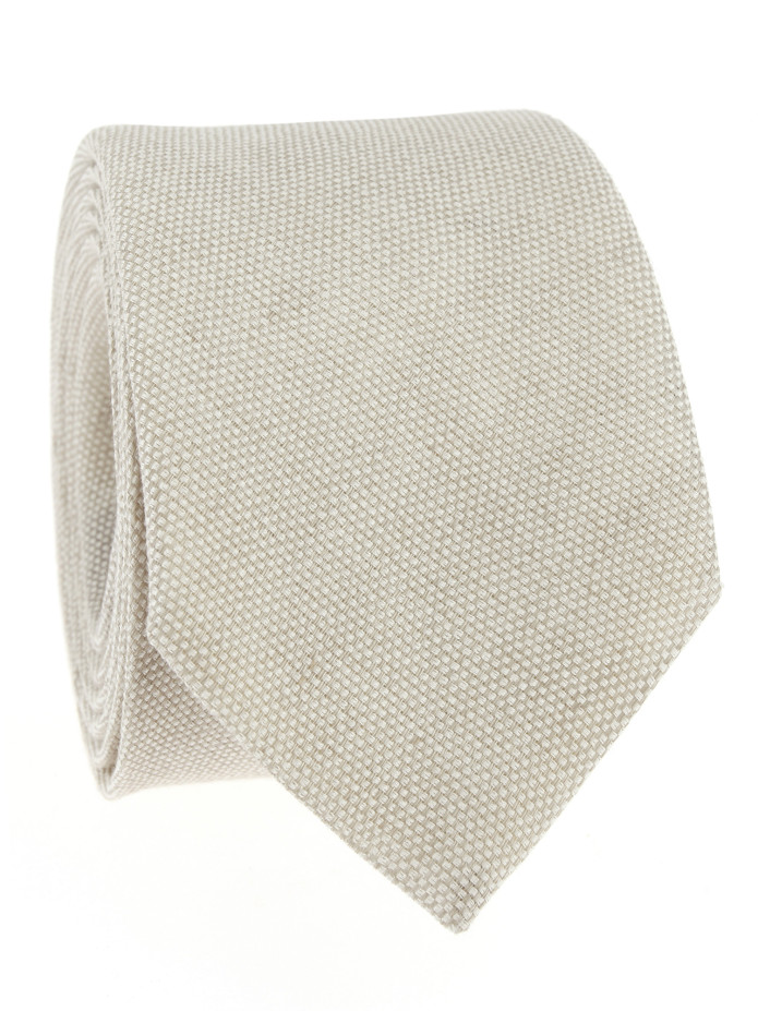 Cravate en lin et coton beige Verone