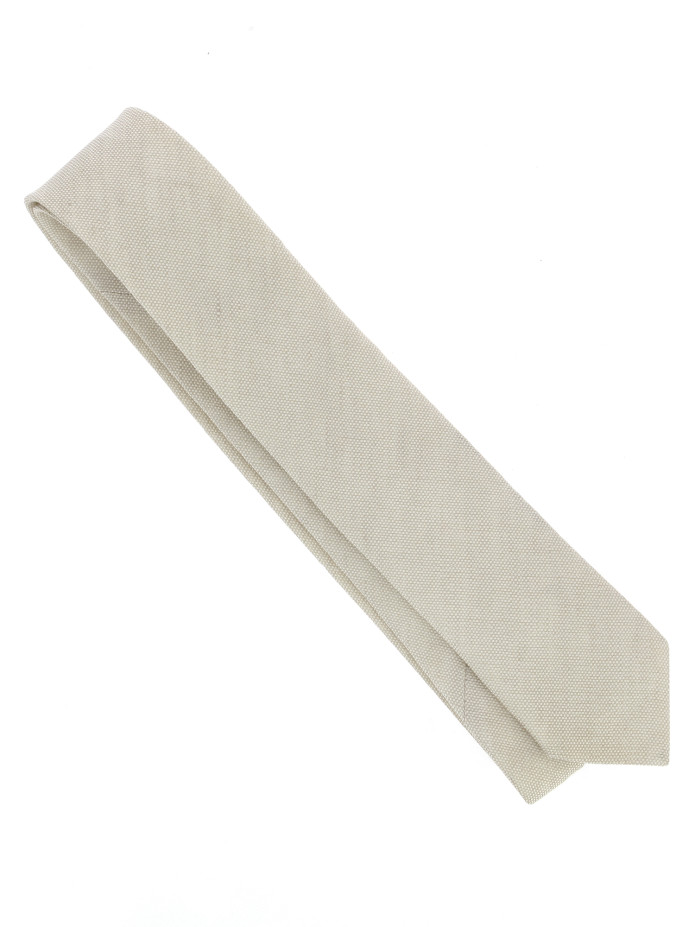 Cravate en lin et coton beige Verone
