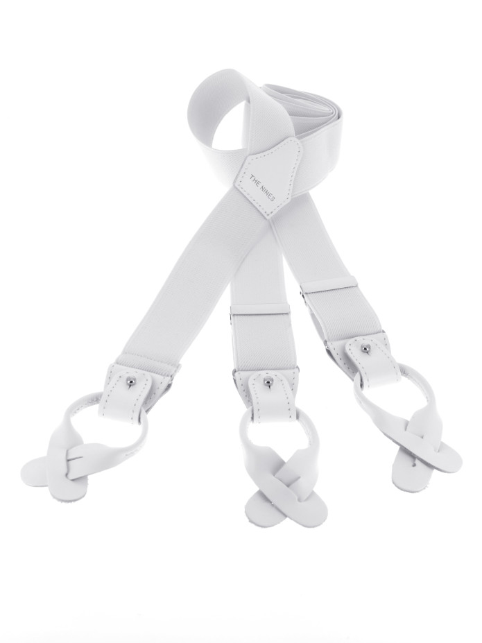 Bretelles homme blanches à boutons