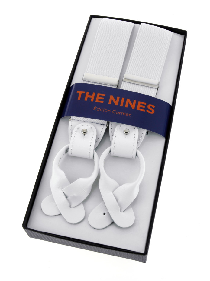 Bretelles homme blanches à boutons