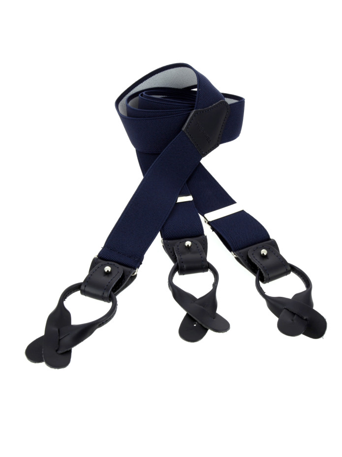 Bretelles homme bleu marine à boutons
