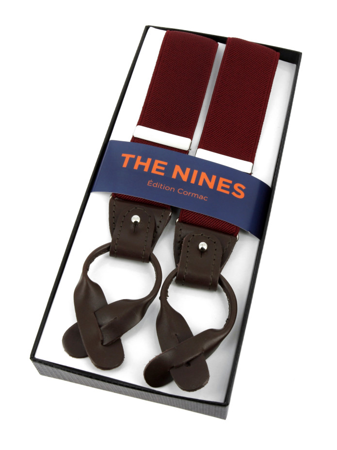 Bretelles homme bordeaux à boutons