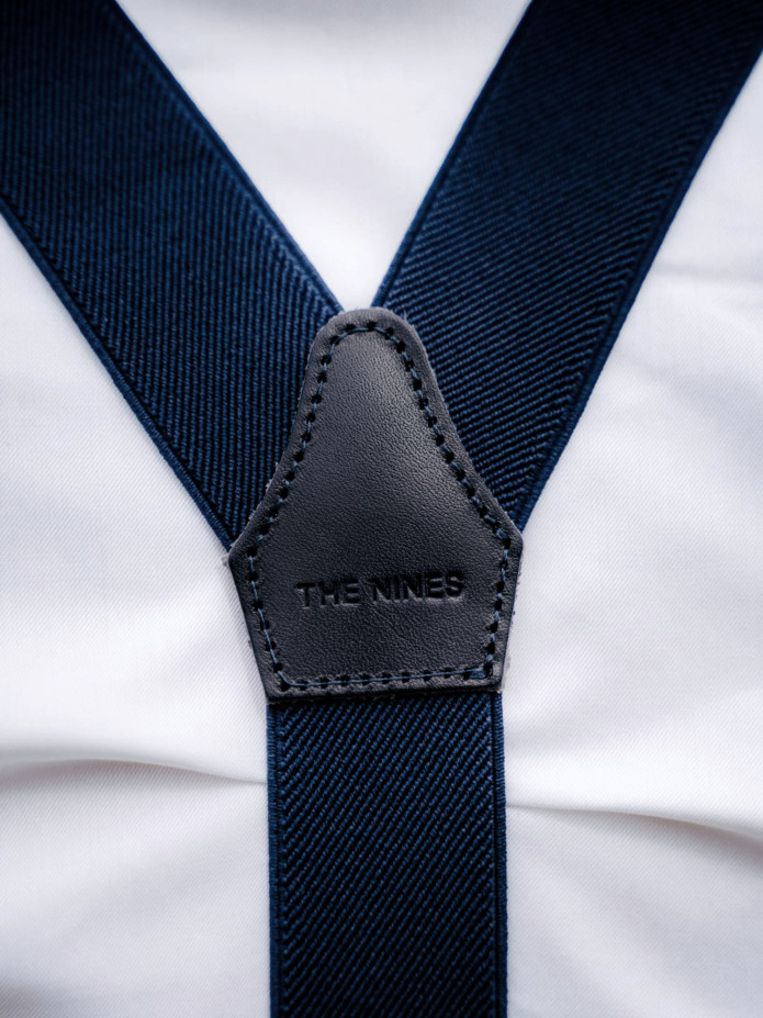 Bretelles homme bleu marine à boutons