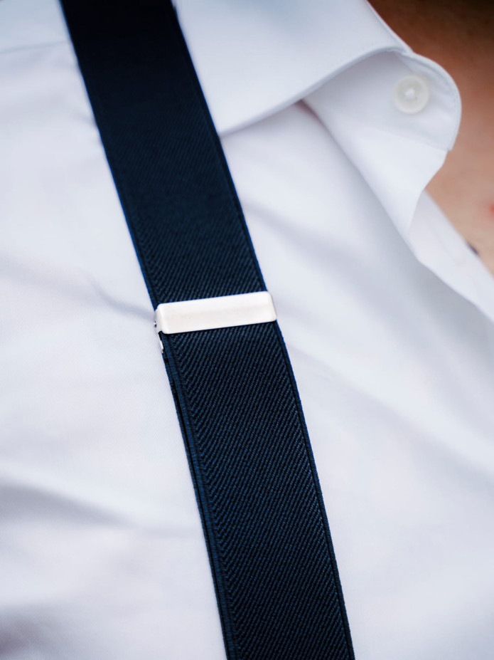 Bretelles homme bleu marine à boutons