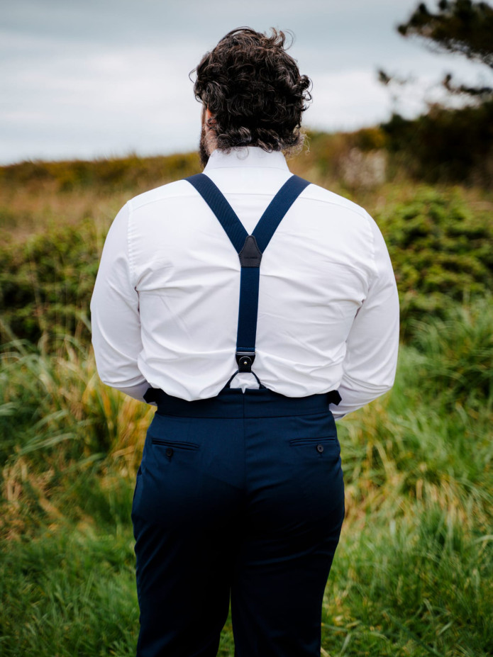 Bretelles homme bleu marine à boutons