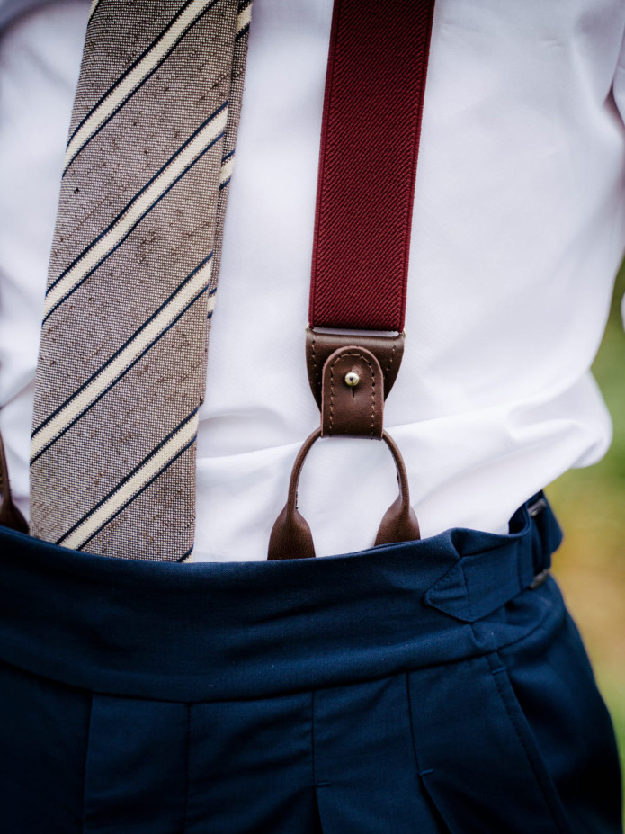 Bretelles homme bordeaux à boutons