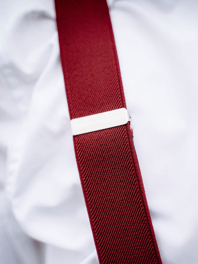 Bretelles homme bordeaux à boutons