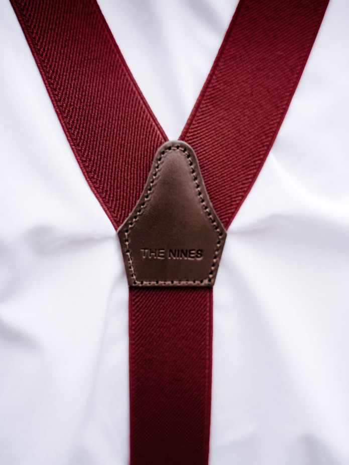 Bretelles homme bordeaux à boutons