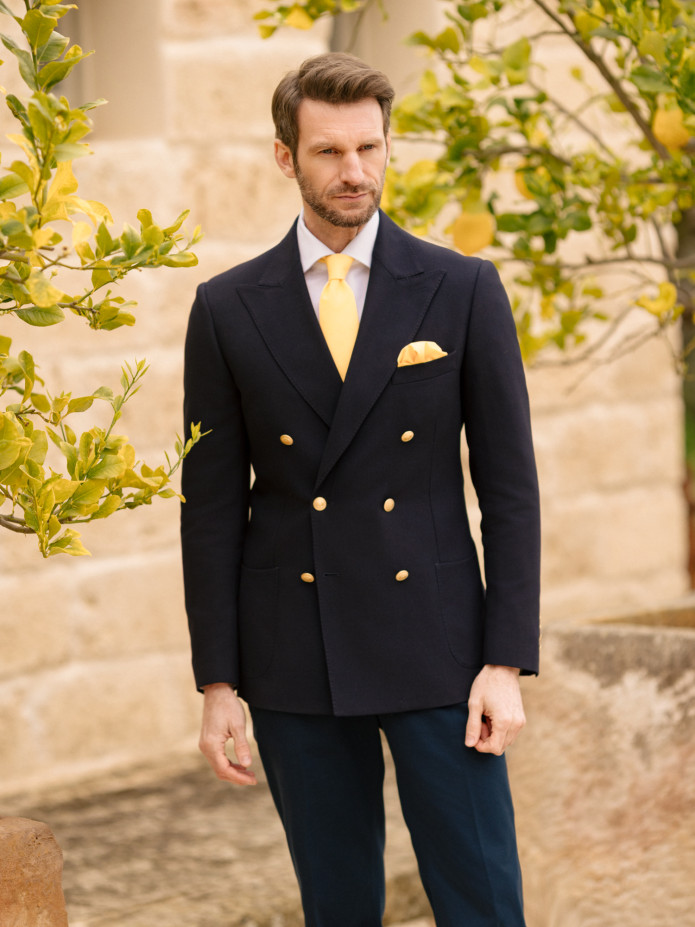 Chemise Prestige Alex Cormac mousquetaire grand col italien twill blanc