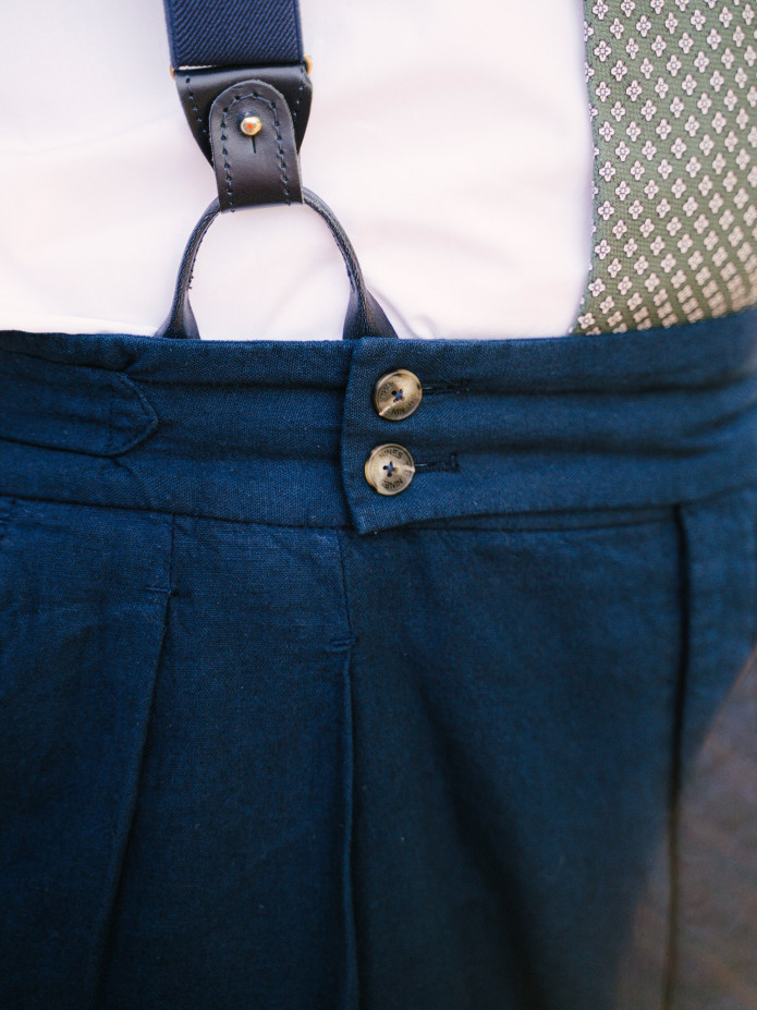 Bretelles homme bleu marine à boutons
