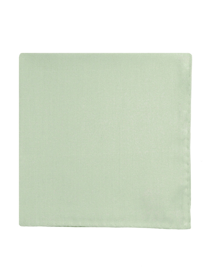 Pochette de costume en soie vert amande Amalfi