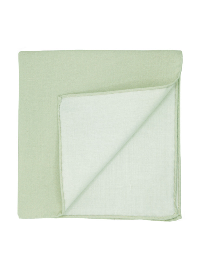 Pochette de costume en soie vert amande Amalfi