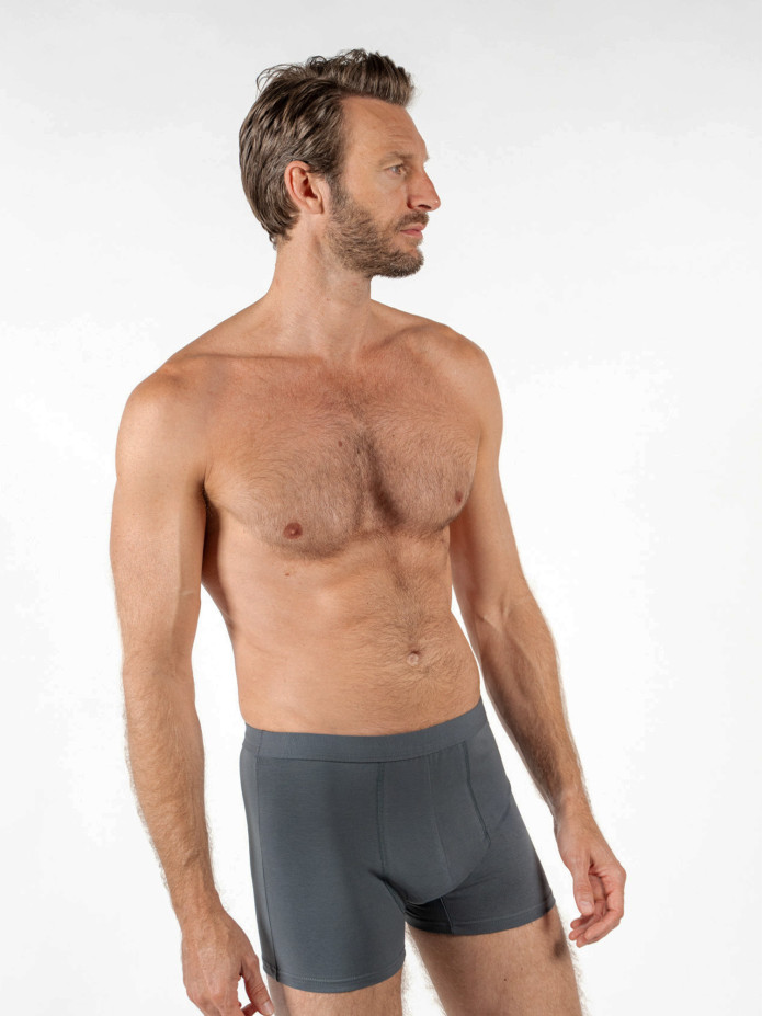 Boxer coton bio gris tempête