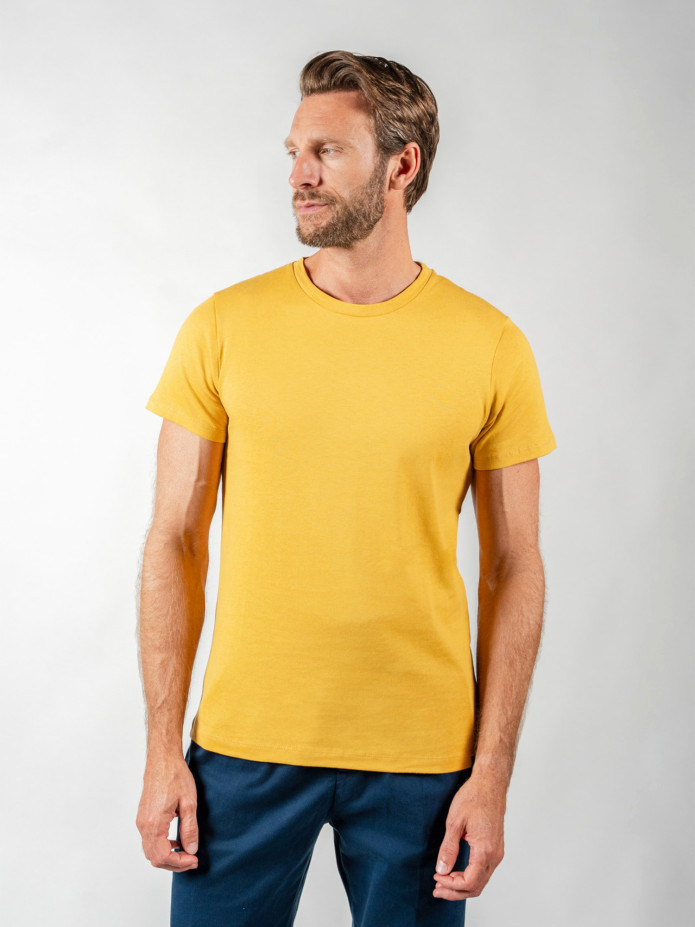 T-shirt en lin et coton bio jaune