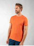 T-shirt i linne och ekologisk bomull terracotta