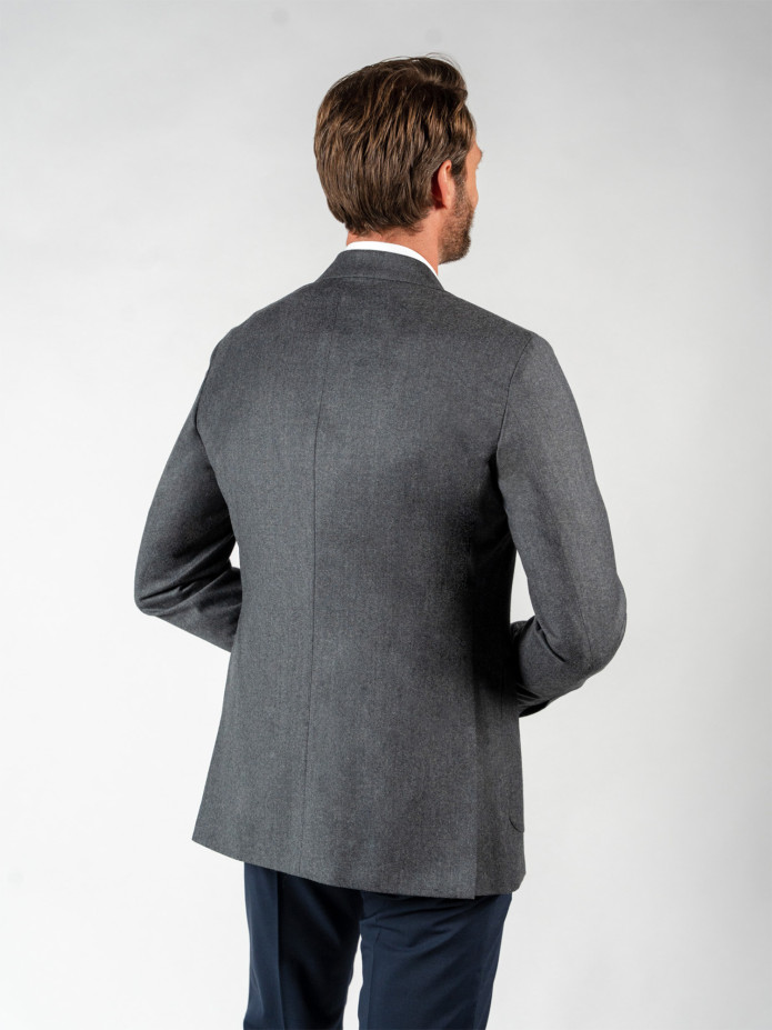 Blazer en flanelle gris laine et cachemire