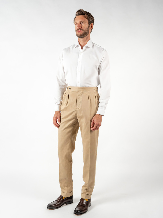 Chemise col italien blanche