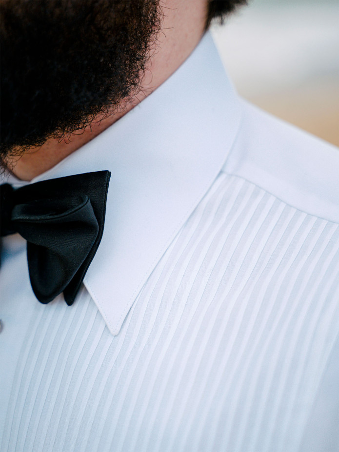 Chemise smoking col français à plastron