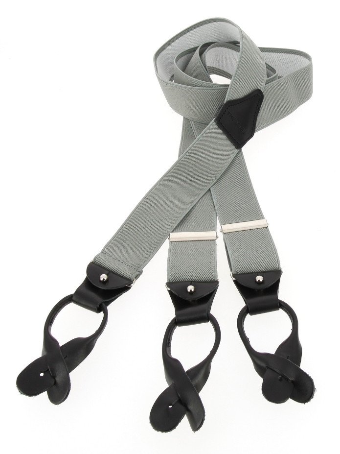 Bretelles homme grises à boutons