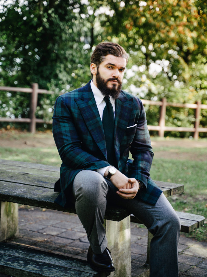 Blazer croisé tartan Glaz