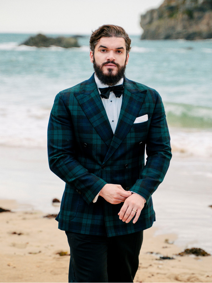 Blazer croisé tartan Glaz