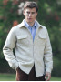 Overshirt i kokta ull naturvit