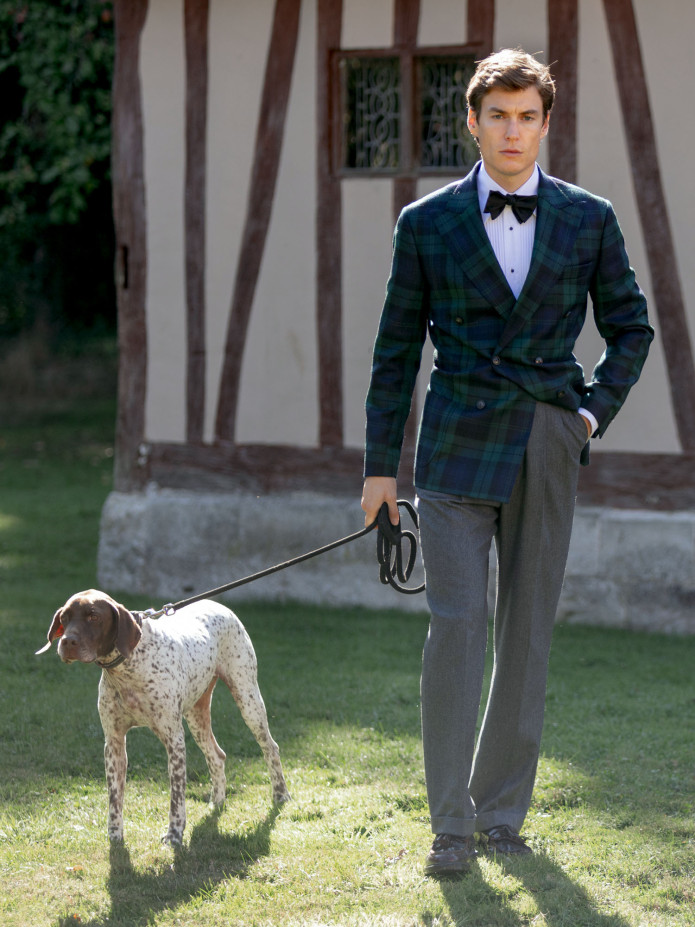 Blazer croisé tartan Glaz