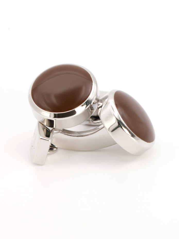 Boutons de manchette ronds marron Montreux II
