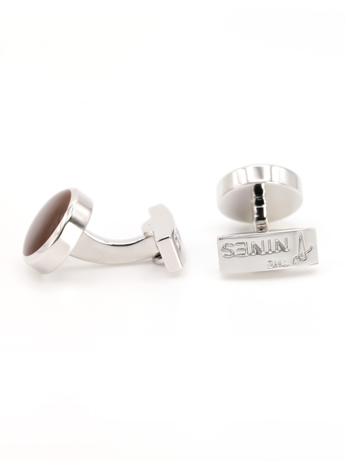 Boutons de manchette ronds marron Montreux II